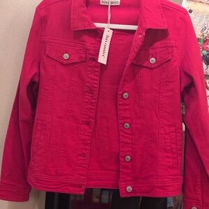 Luvamia fire engine Red Denim Jacket